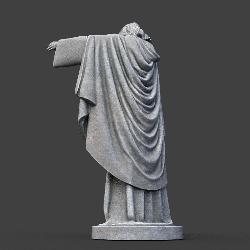 Low poly Jesus Sacred Heart Statue 220525 Low-poly 3D model_18