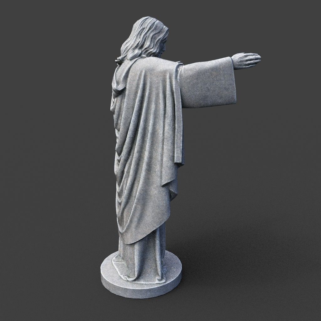 Low poly Jesus Sacred Heart Statue 220525 Low-poly 3D model_10
