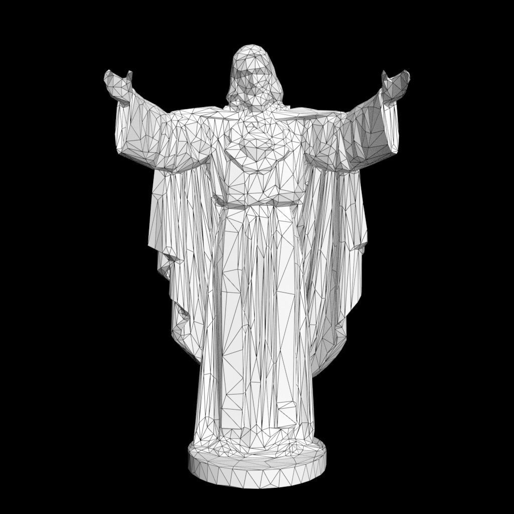 Low poly Jesus Sacred Heart Statue 220525 Low-poly 3D model_21