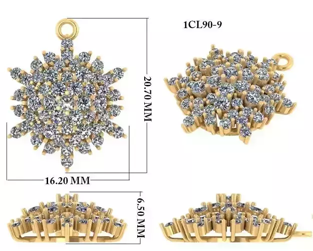 Women Pendant 3dm 1render detail