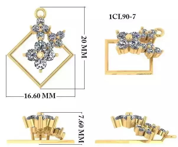 Women Pendant 3dm 1render detail