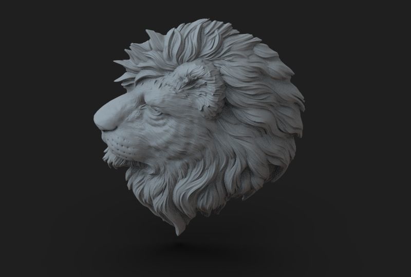 Lion head 3D  3D print model_2