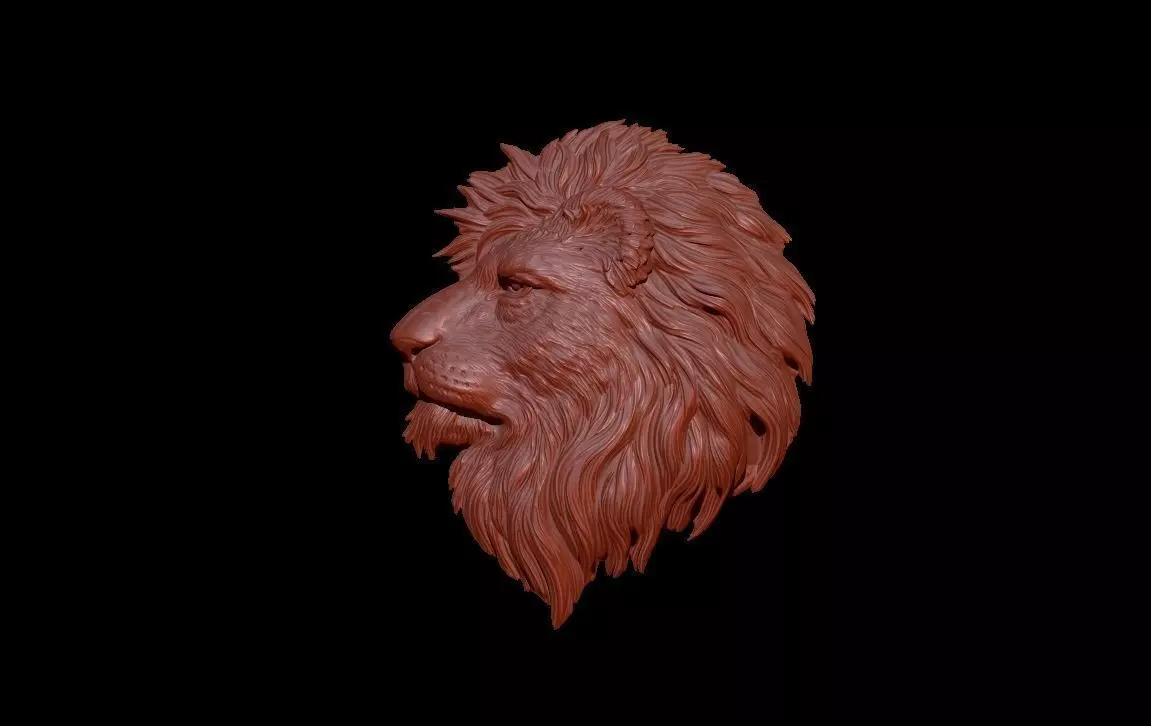 Lion head 3D  3D print model_0
