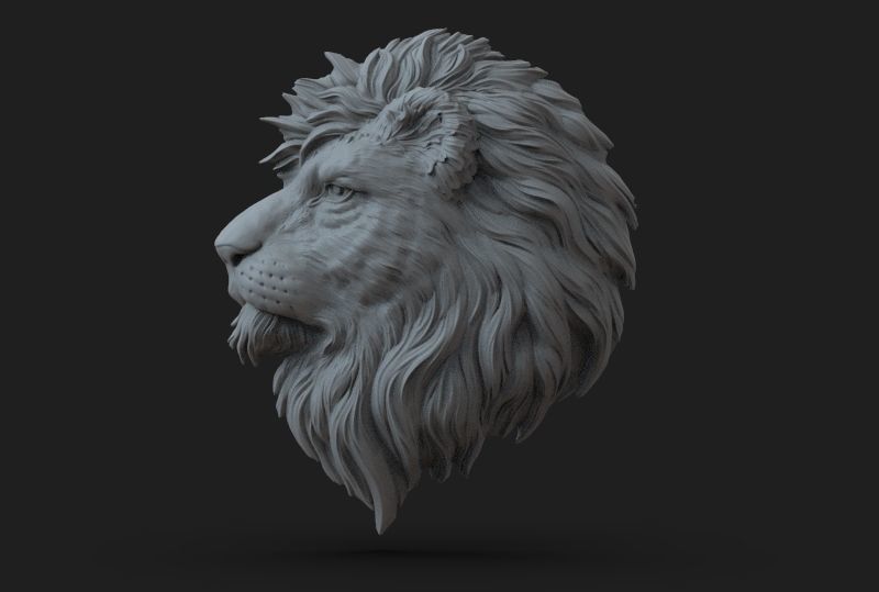 Lion head 3D  3D print model_3