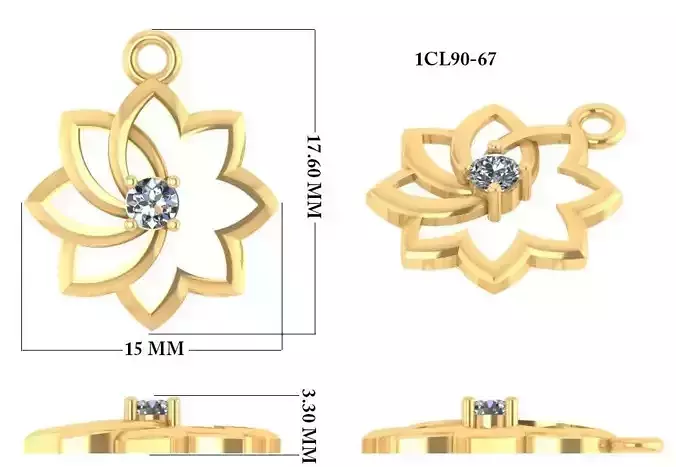 Women Pendant 3dm 1render detail