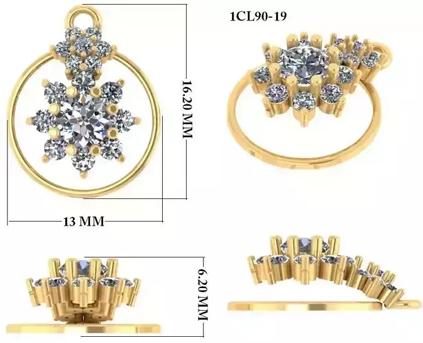 Women Pendant 3dm 1render detail