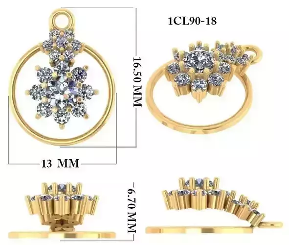 Women Pendant 3dm 1render detail