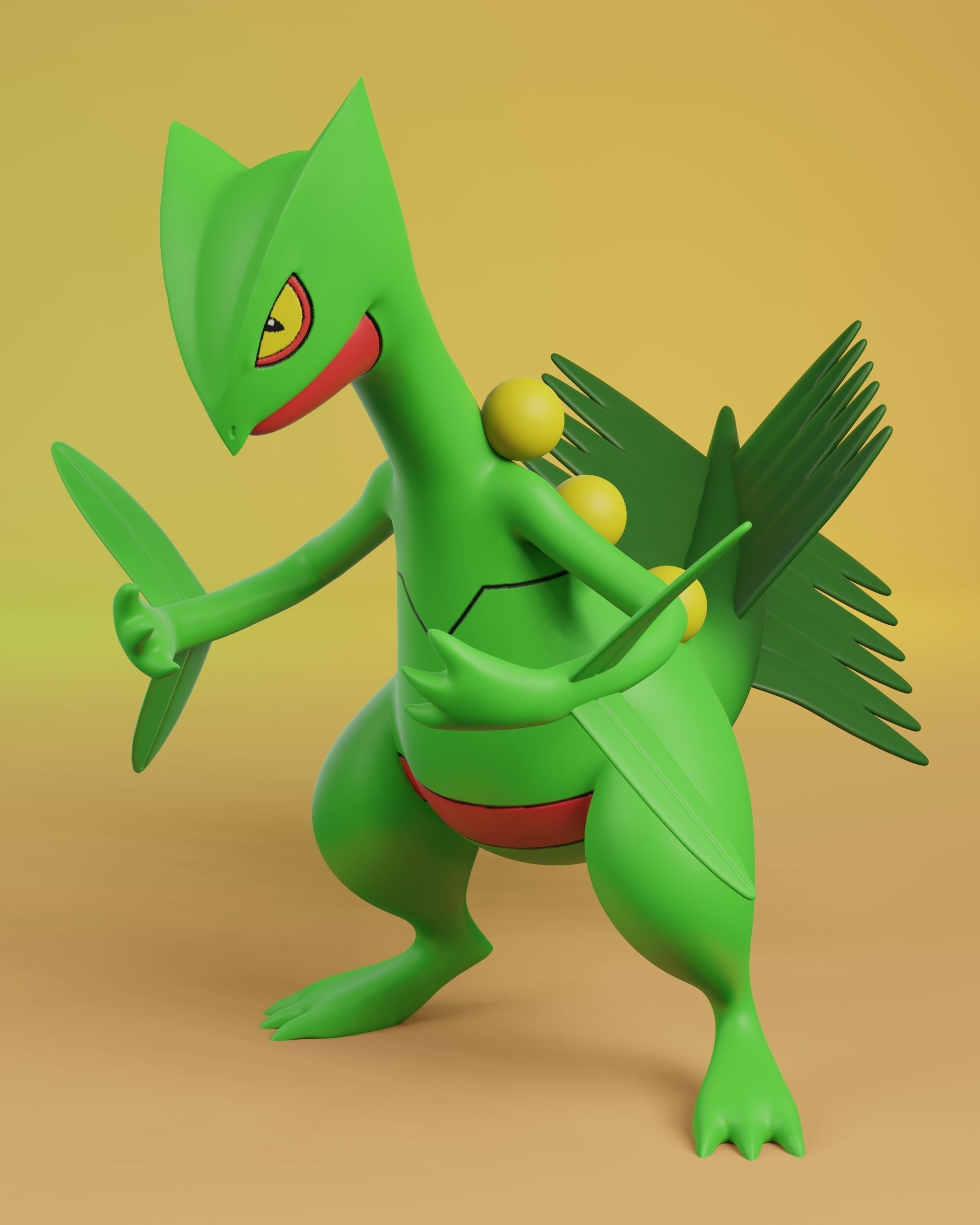 pokemon treecko evolution pack 3D print model_11