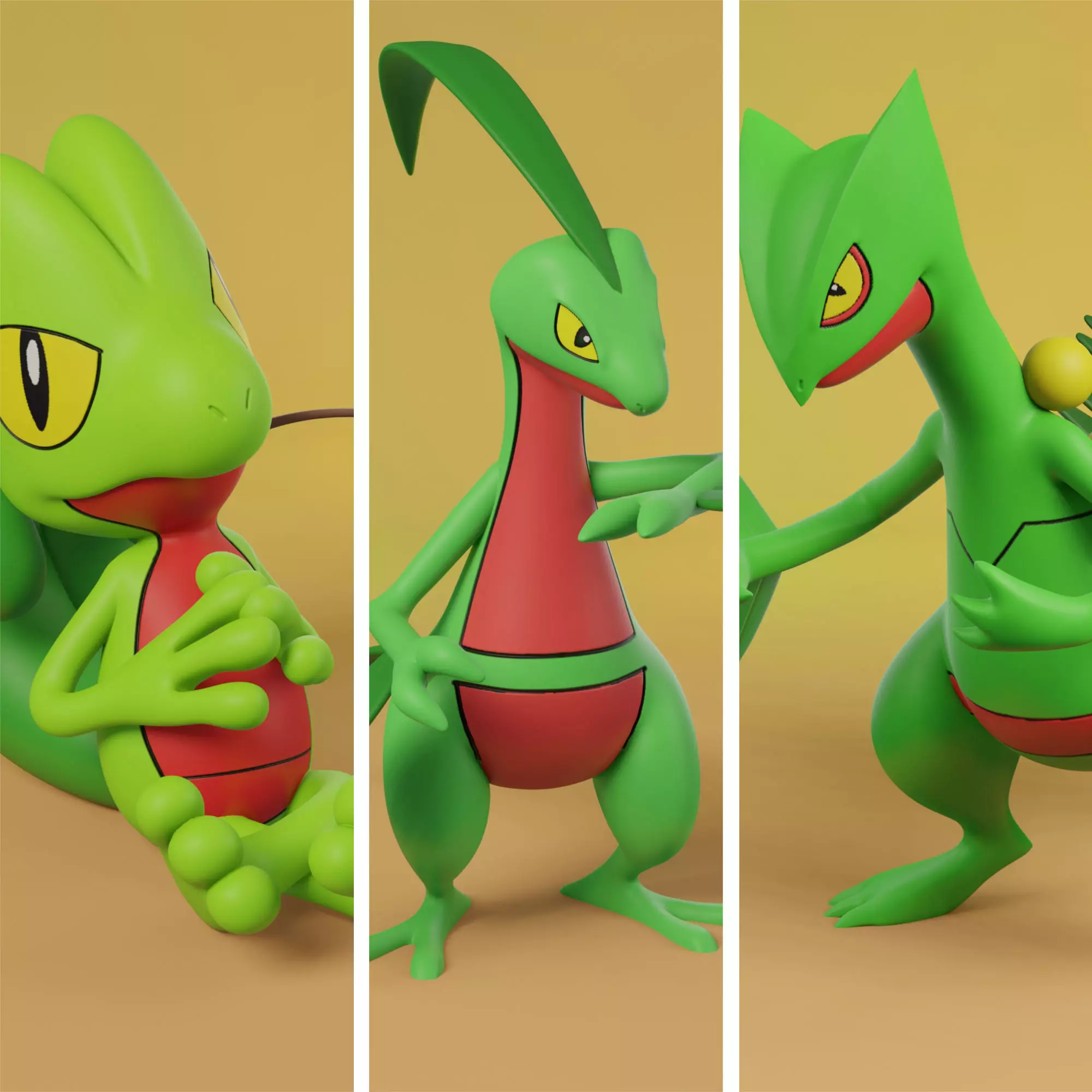 pokemon treecko evolution pack 3D print model_0
