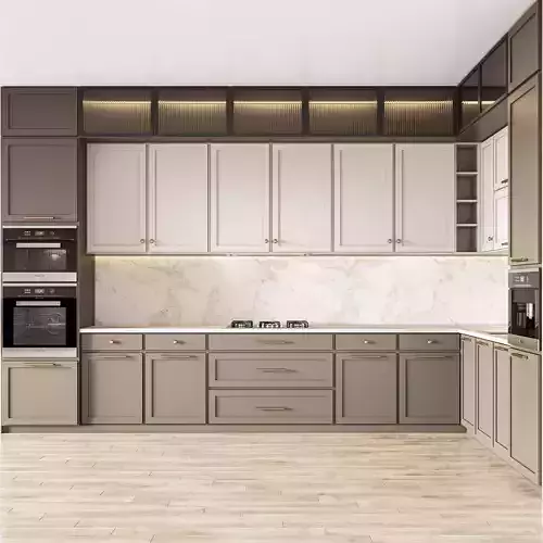 Kitchen009 modern kitchen with cabinets and wood floors