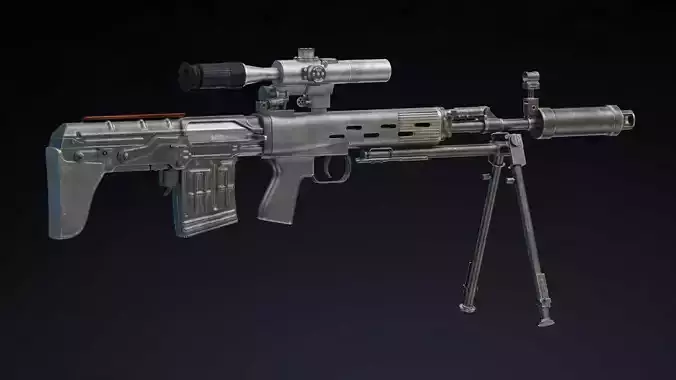 Dragunov SVU Low Poly Realistic Low-poly 3D model