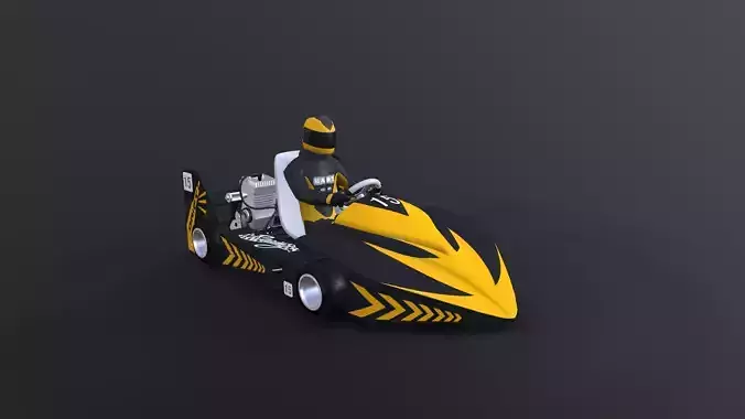LowPolyKartWithPlayer3 go kart