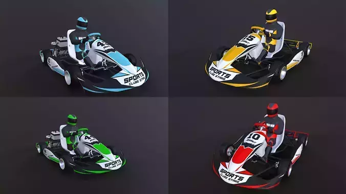 4LowPolyKartsWithPlayerPack1 go - kart racer