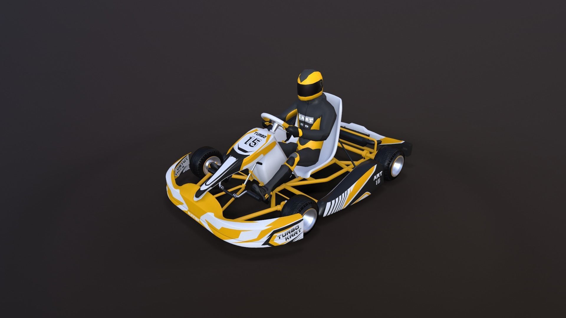 4LowPolyKartsWithPlayerPack 2 go kart Low-poly 3D model_21