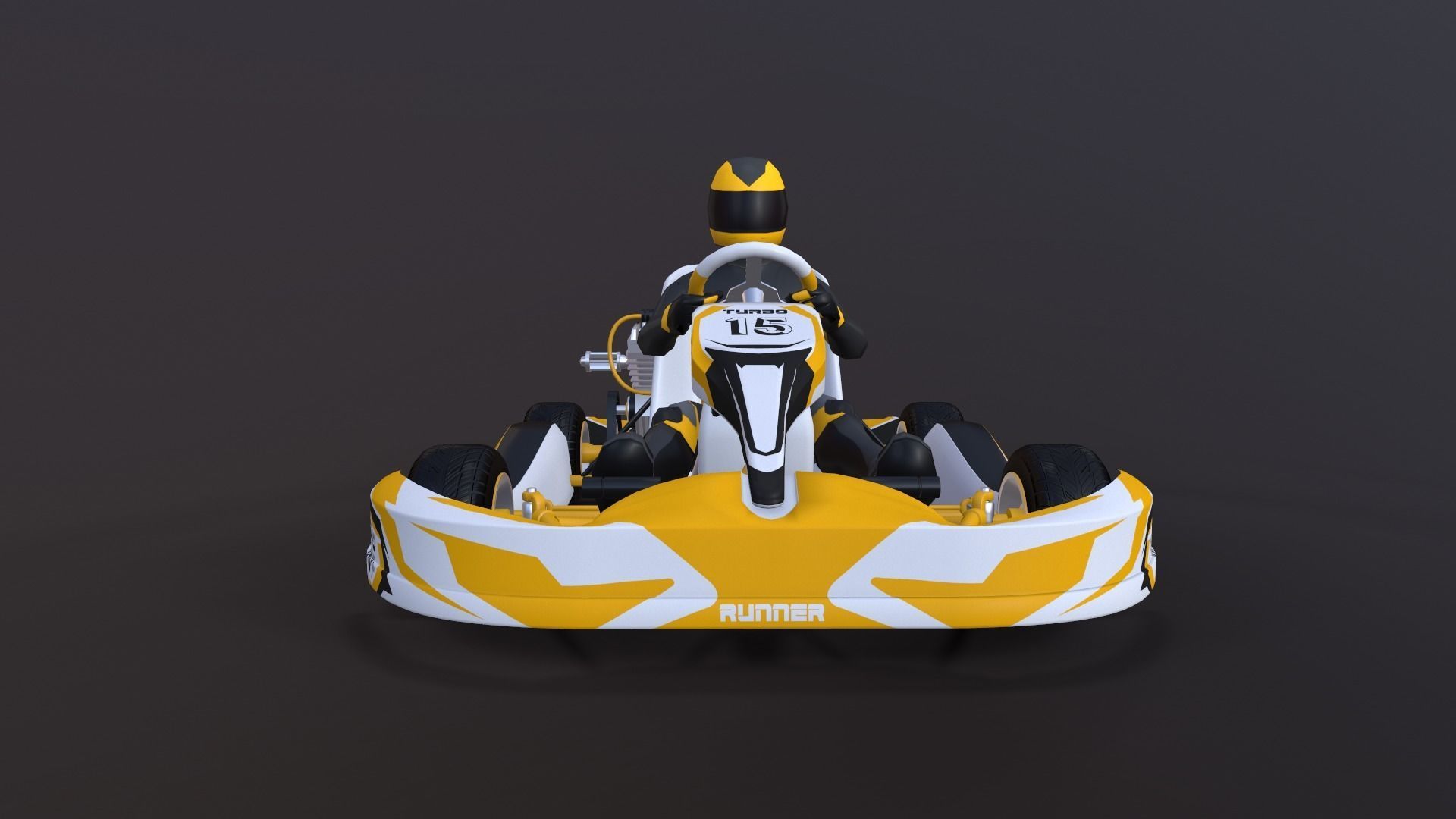 4LowPolyKartsWithPlayerPack 2 go kart Low-poly 3D model_16