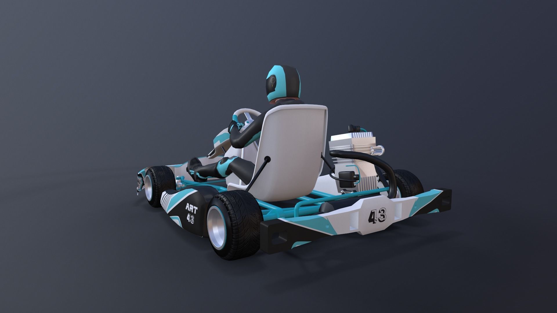 4LowPolyKartsWithPlayerPack 2 go kart Low-poly 3D model_13