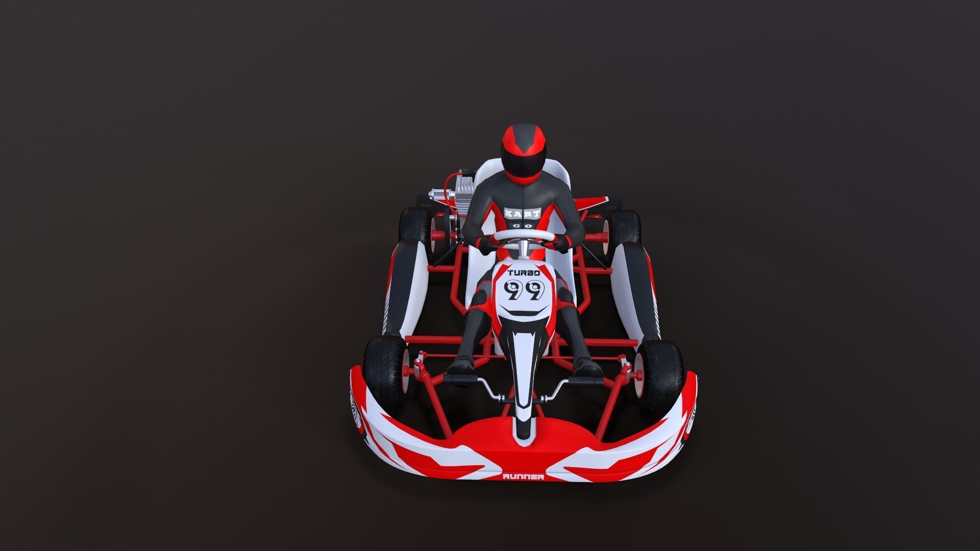 4LowPolyKartsWithPlayerPack 2 go kart Low-poly 3D model_9