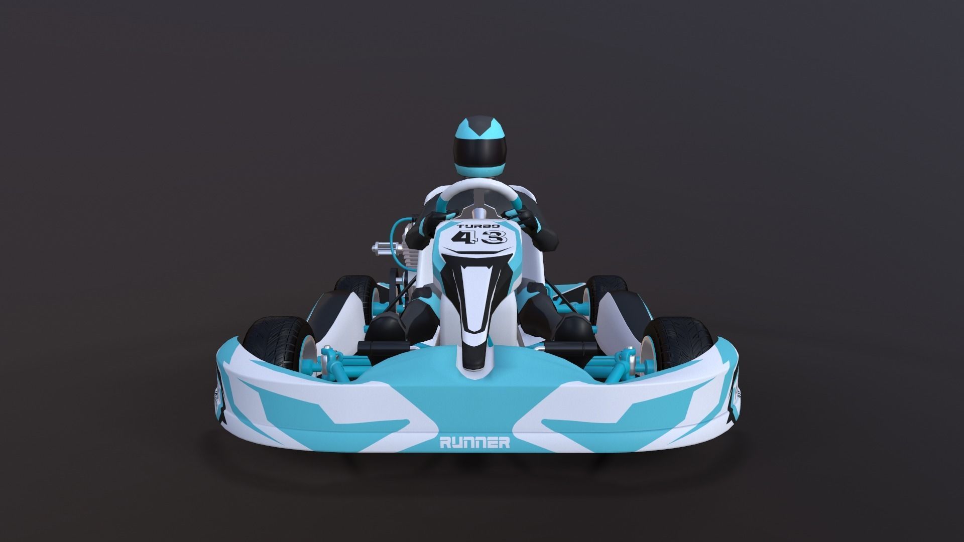 4LowPolyKartsWithPlayerPack 2 go kart Low-poly 3D model_10