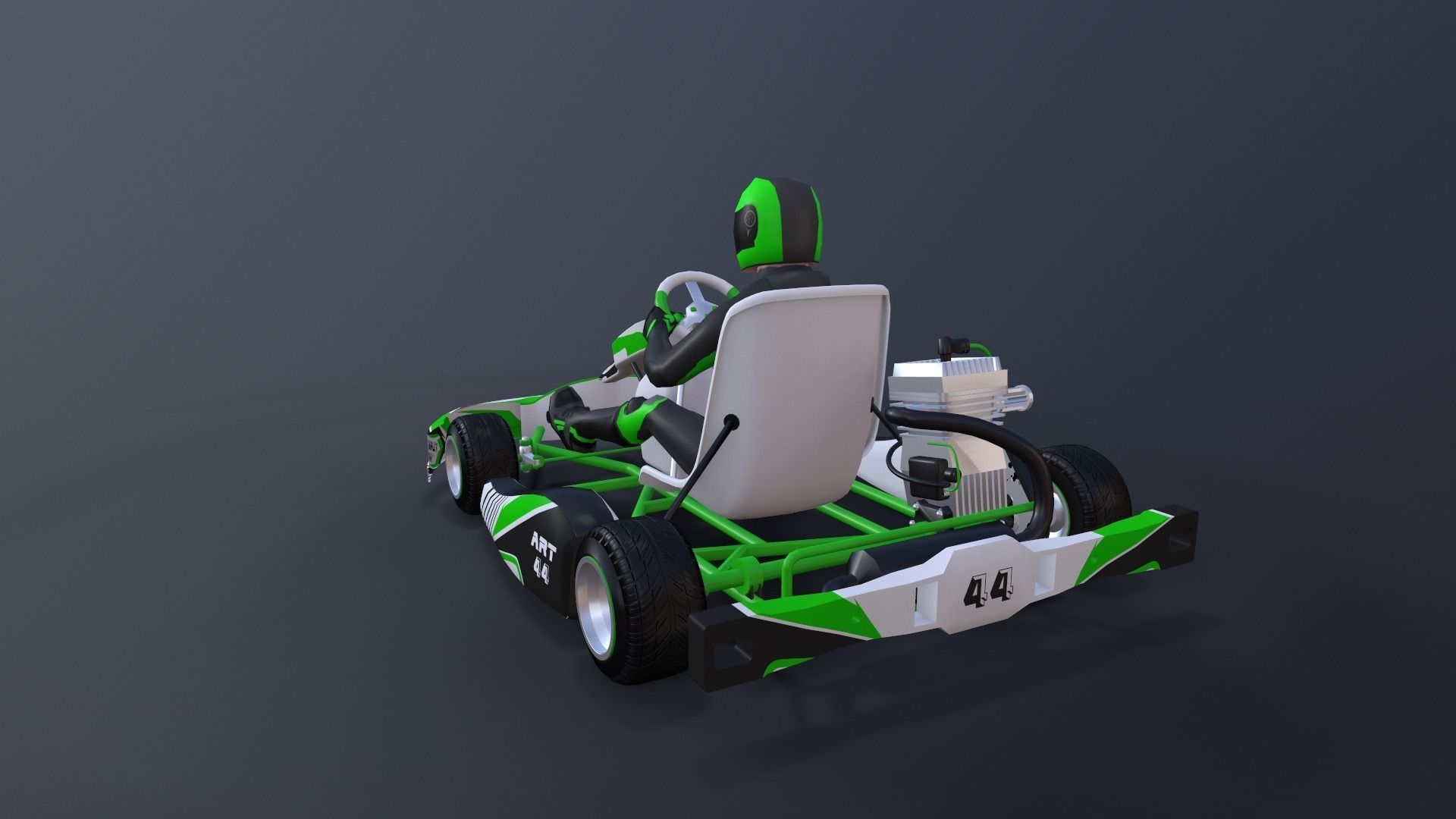 4LowPolyKartsWithPlayerPack 2 go kart Low-poly 3D model_24