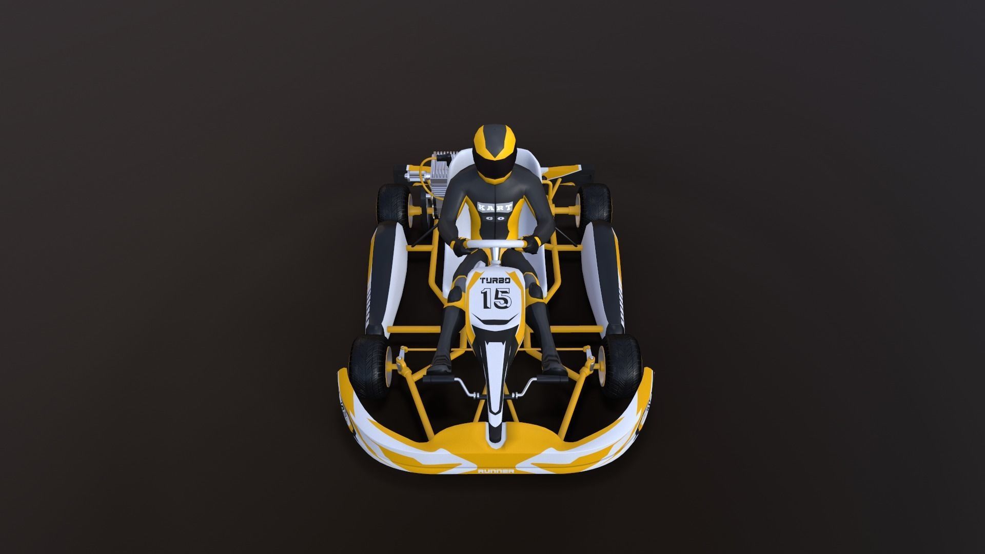 4LowPolyKartsWithPlayerPack 2 go kart Low-poly 3D model_20