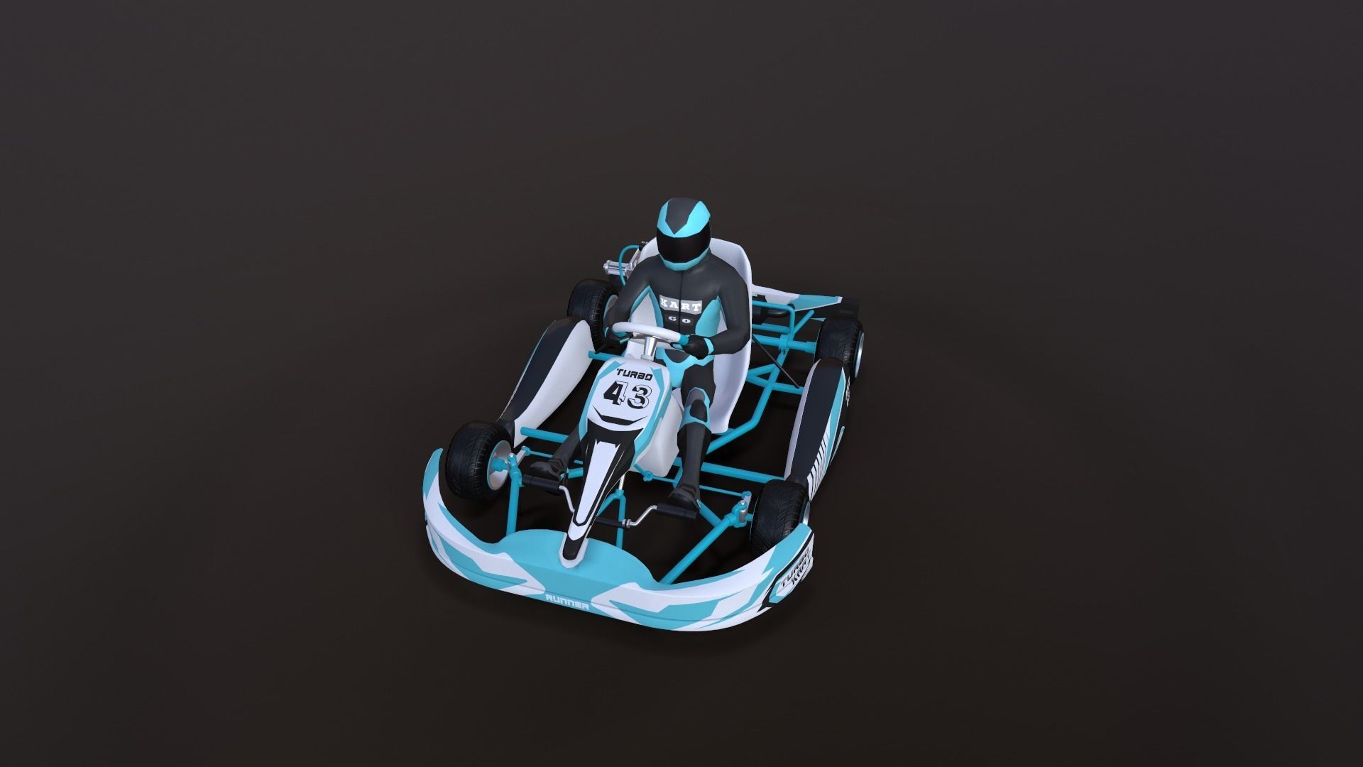 4LowPolyKartsWithPlayerPack 2 go kart Low-poly 3D model_15