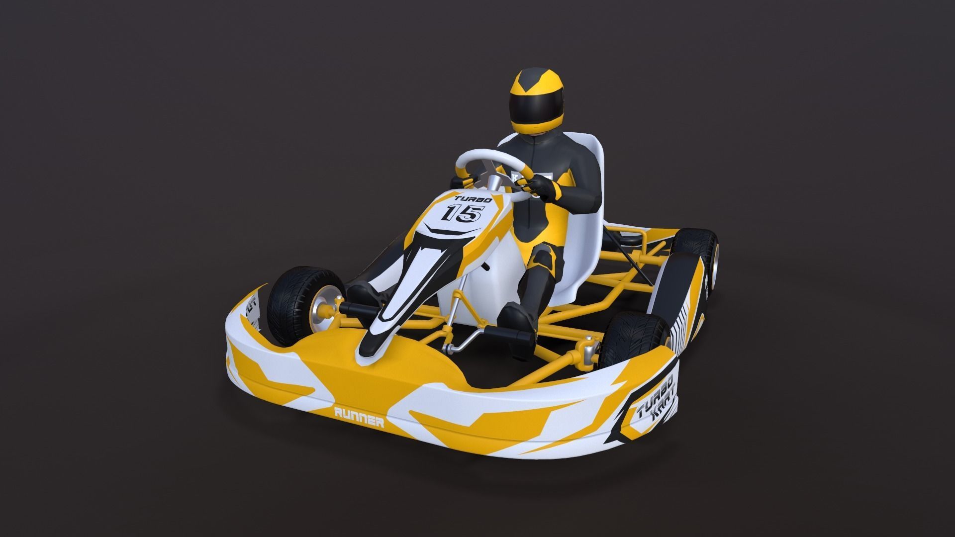 4LowPolyKartsWithPlayerPack 2 go kart Low-poly 3D model_17
