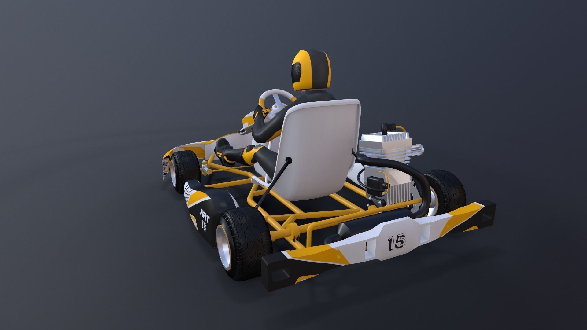 4LowPolyKartsWithPlayerPack 2 go kart Low-poly 3D model_19