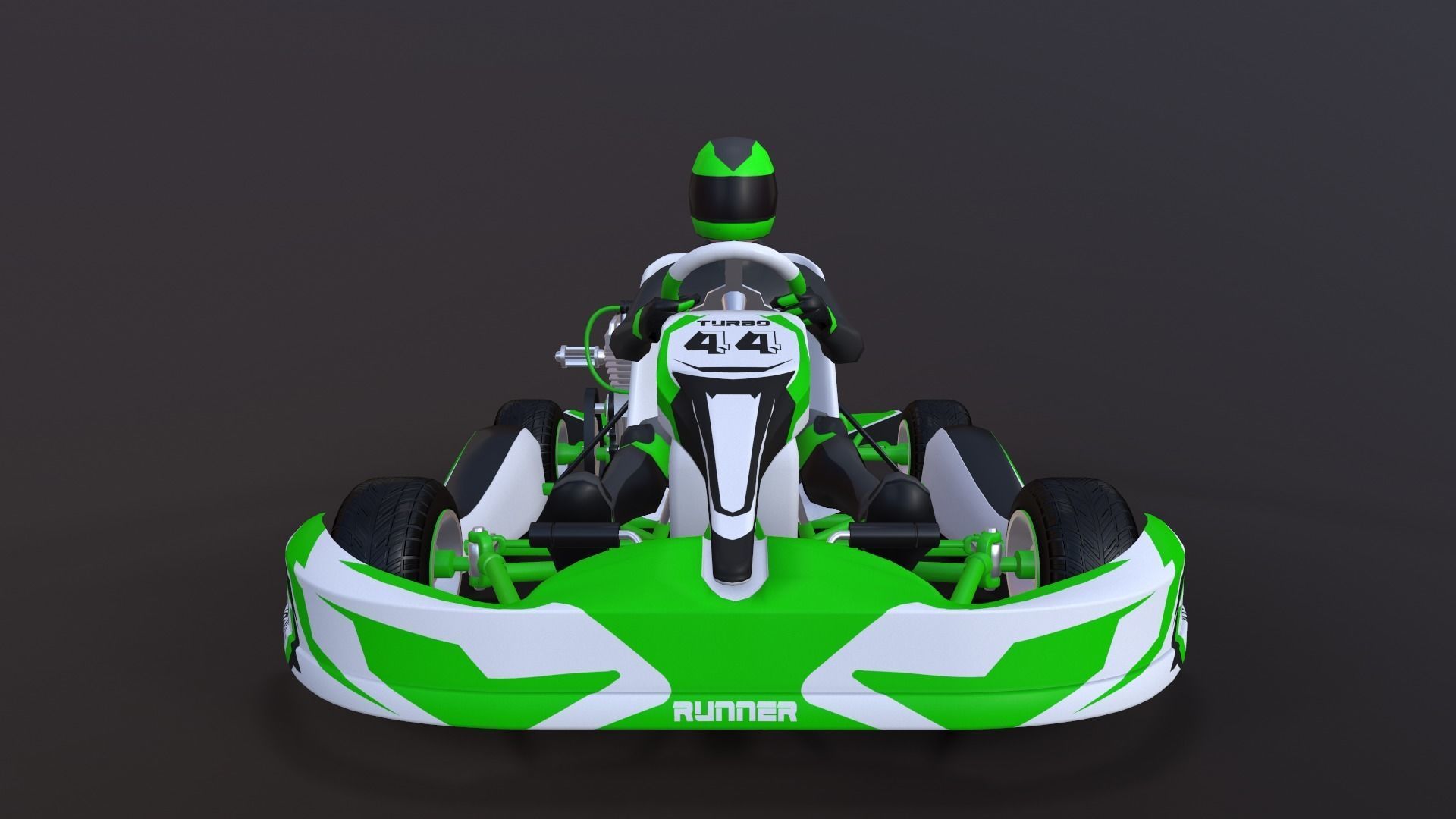 4LowPolyKartsWithPlayerPack 2 go kart Low-poly 3D model_22