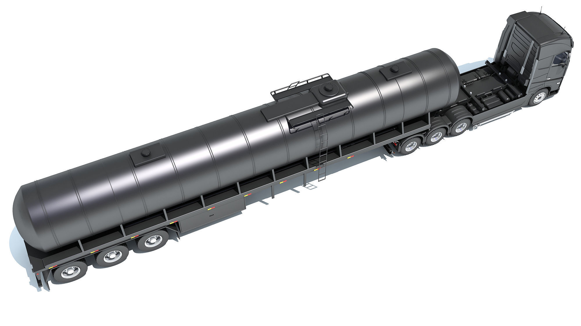 Truck with Tank Semitrailer 3D model_6