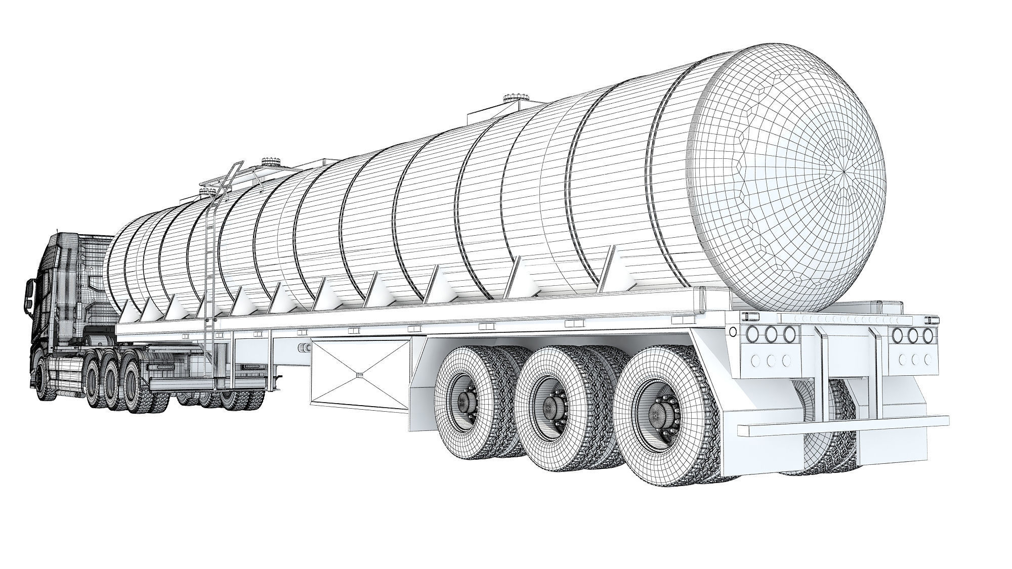 Truck with Tank Semitrailer 3D model_17