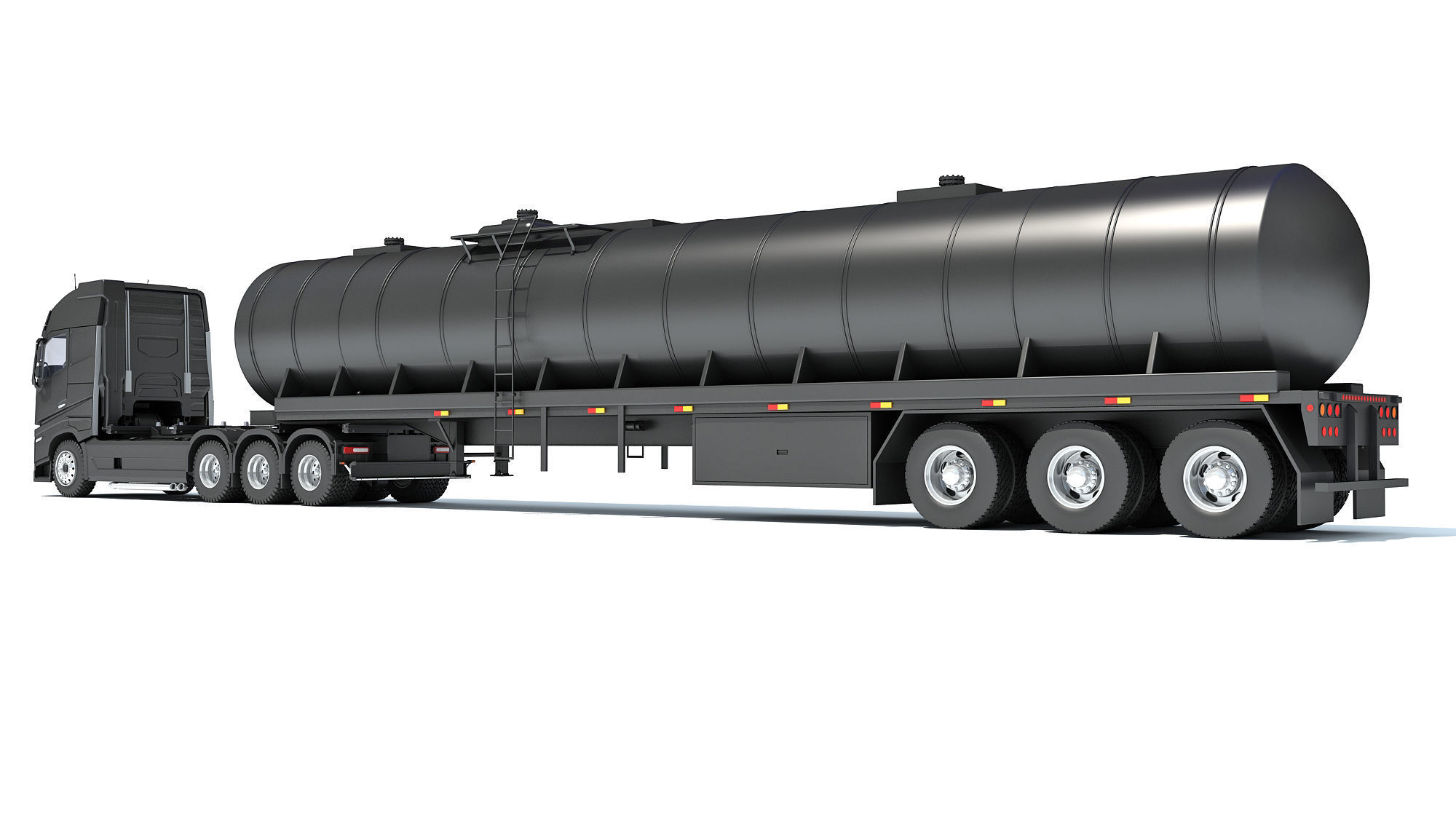 Truck with Tank Semitrailer 3D model_2
