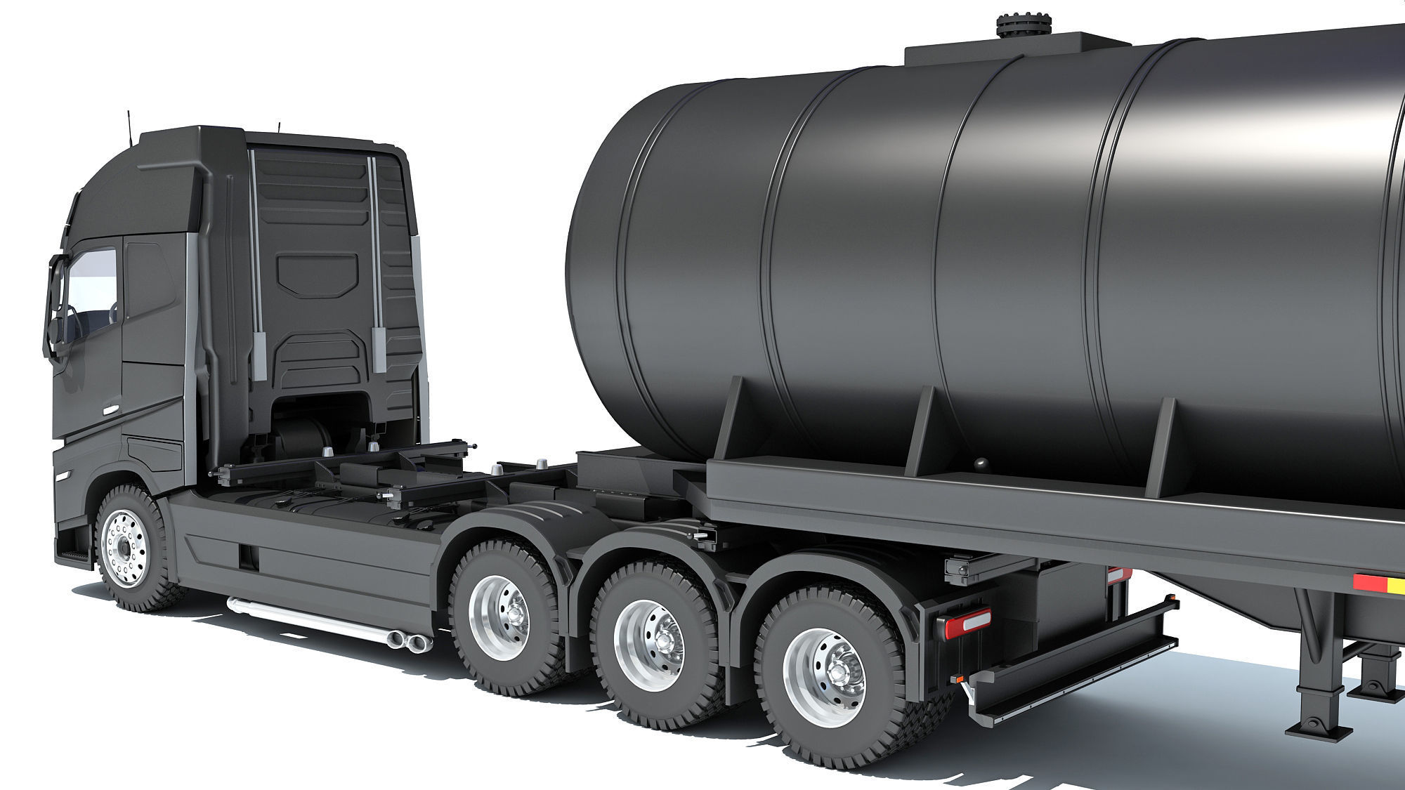 Truck with Tank Semitrailer 3D model_13