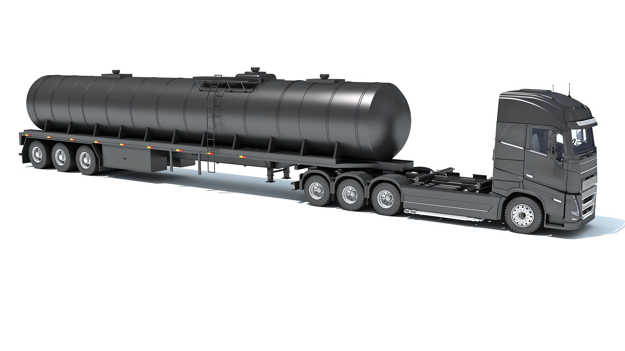 Truck with Tank Semitrailer 3D model_7