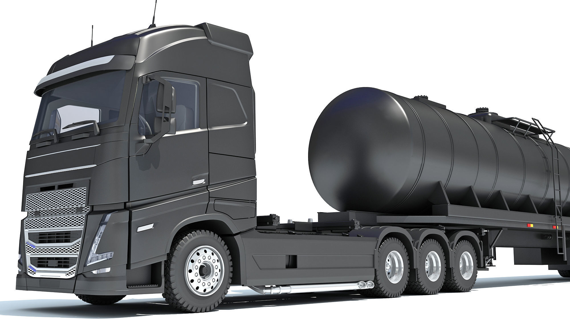 Truck with Tank Semitrailer 3D model_12