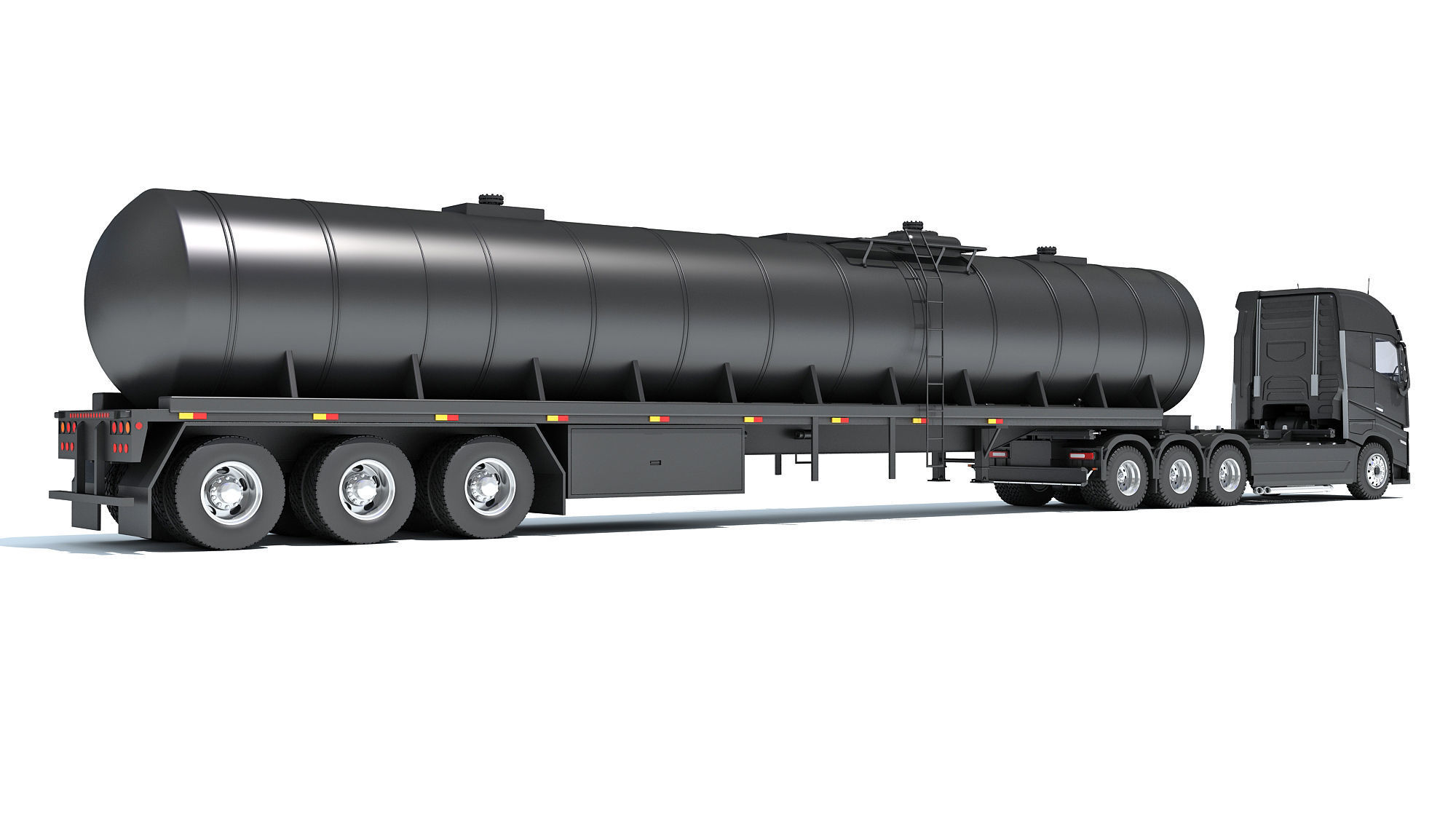 Truck with Tank Semitrailer 3D model_4