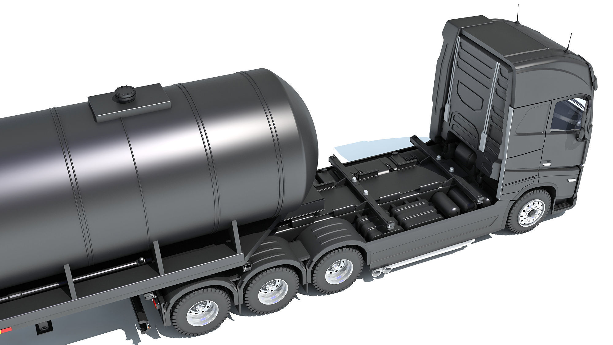 Truck with Tank Semitrailer 3D model_14