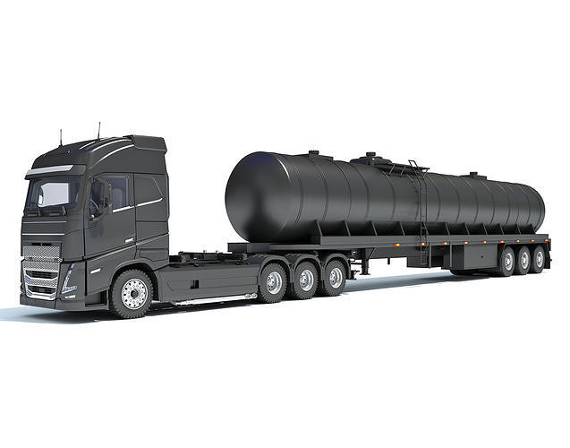 Truck with Tank Semitrailer 3D model