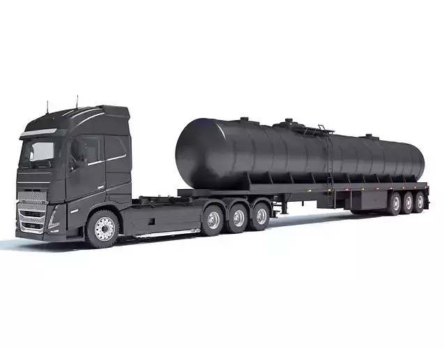 Truck with Tank Semitrailer 3D model