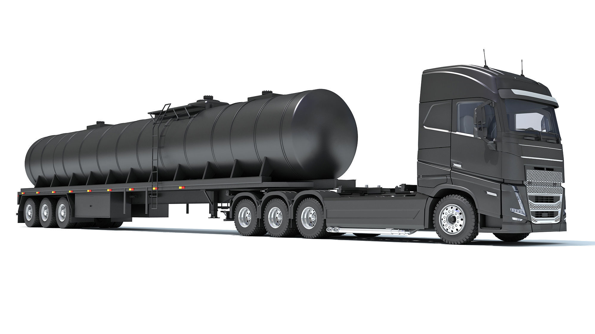 Truck with Tank Semitrailer 3D model_8