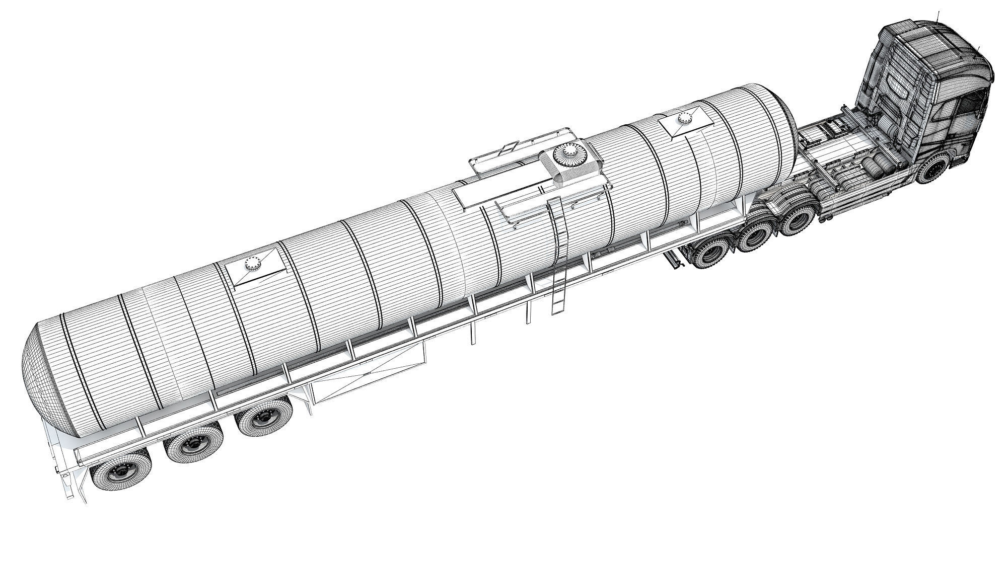 Truck with Tank Semitrailer 3D model_18