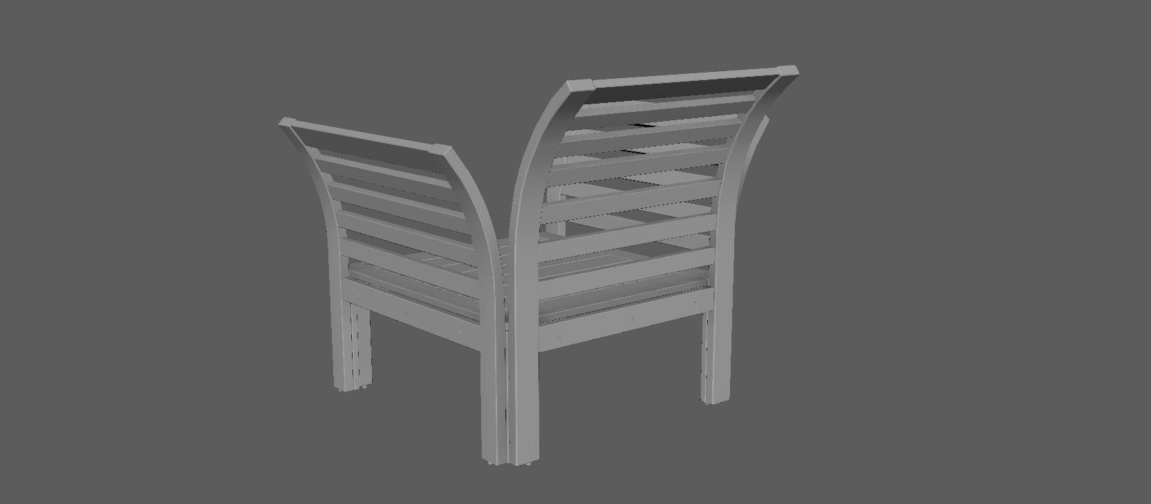 Armchair wooden chair 3D model_22