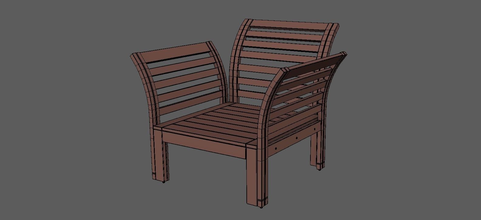 Armchair wooden chair 3D model_18