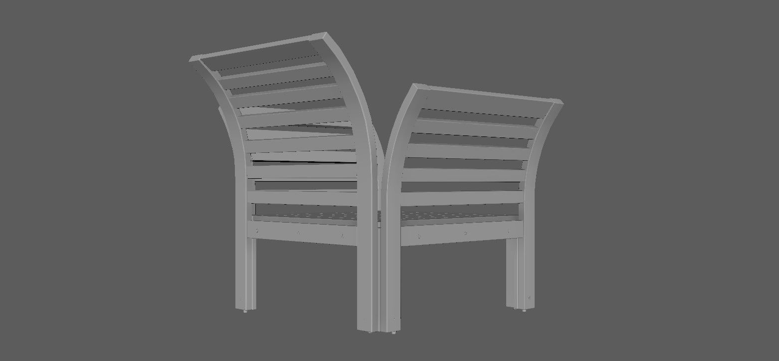 Armchair wooden chair 3D model_23