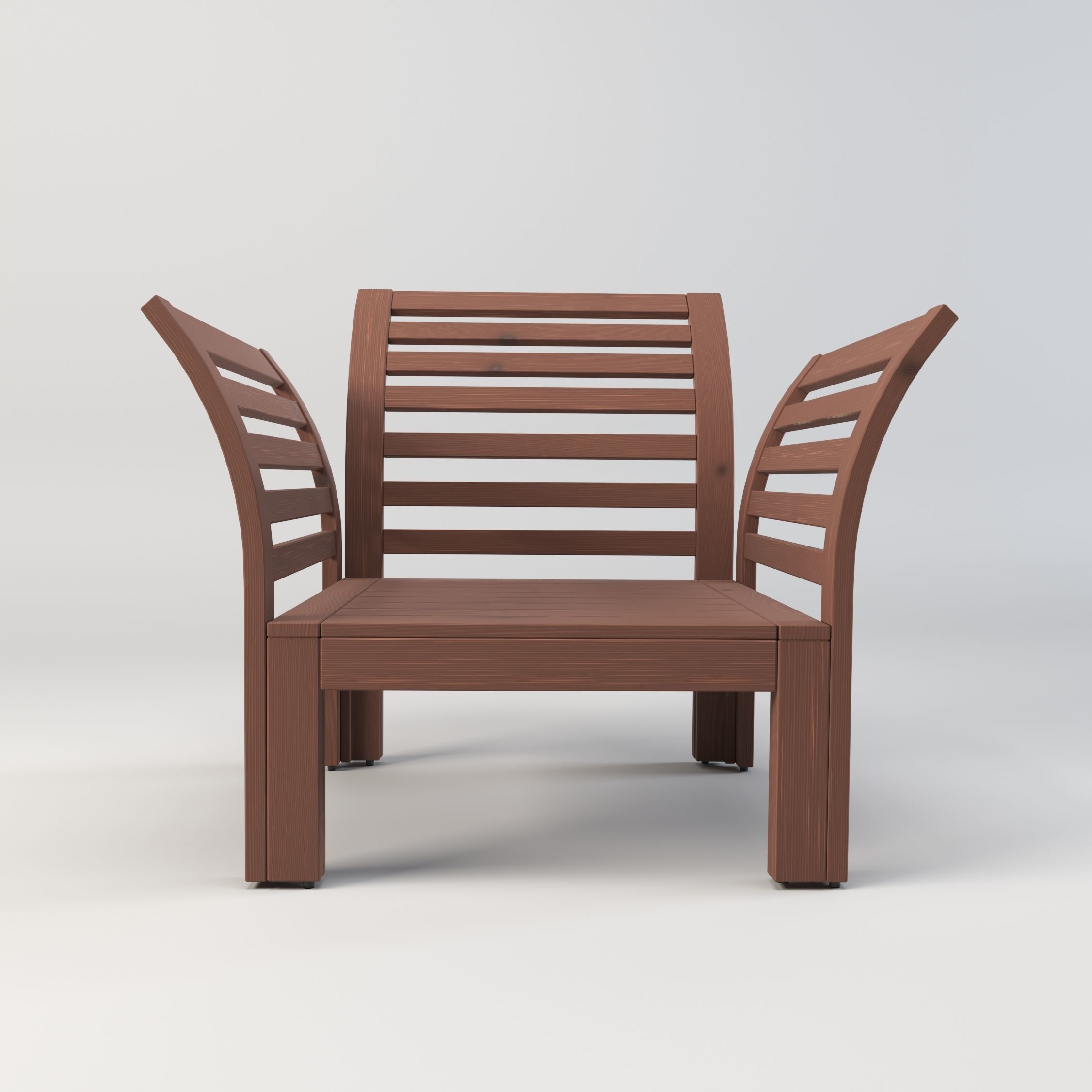 Armchair wooden chair 3D model_2