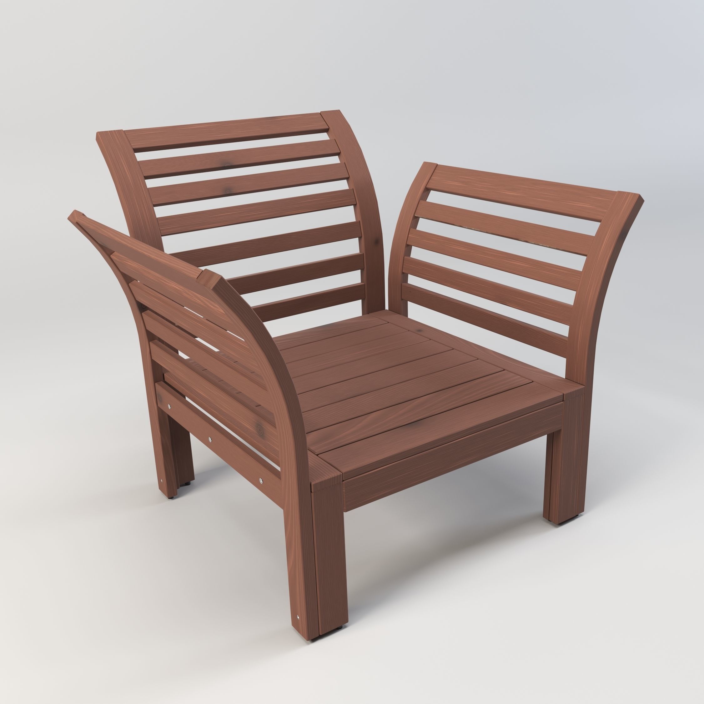 Armchair wooden chair 3D model_5