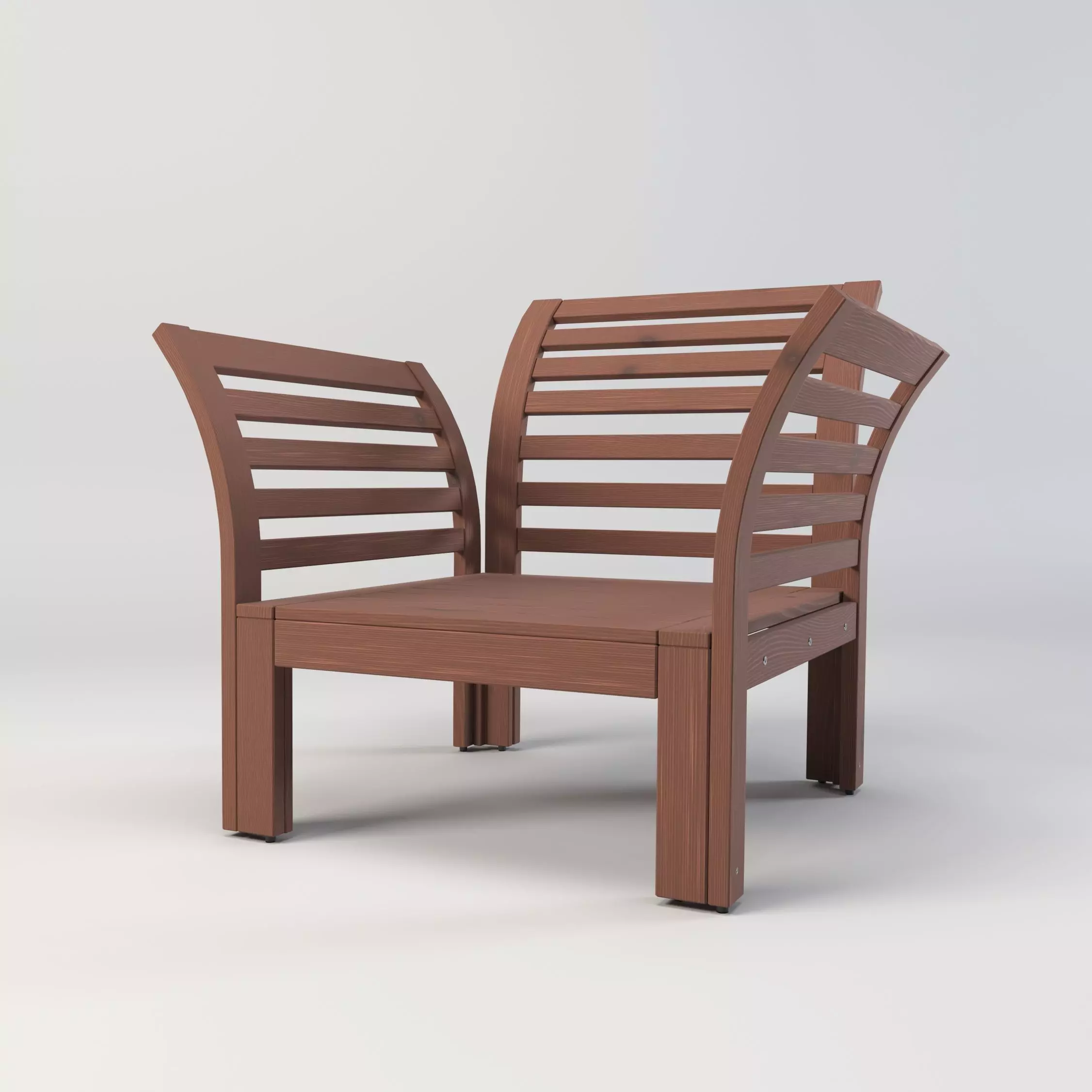 Armchair wooden chair 3D model_0