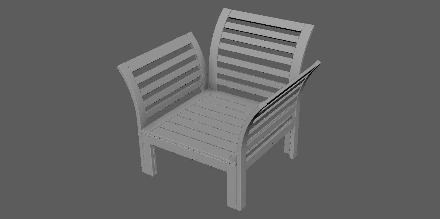 Armchair wooden chair 3D model_21