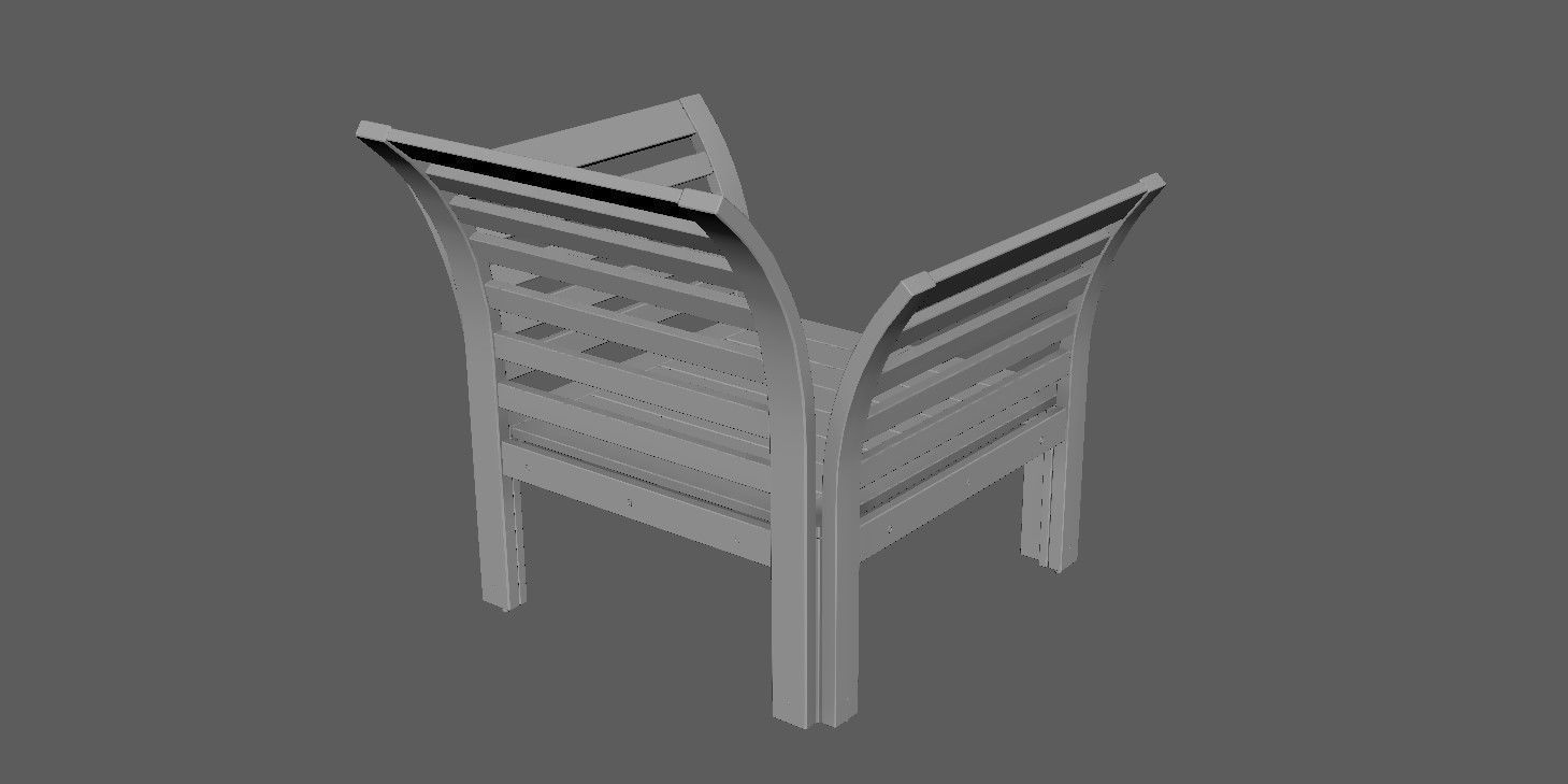 Armchair wooden chair 3D model_25