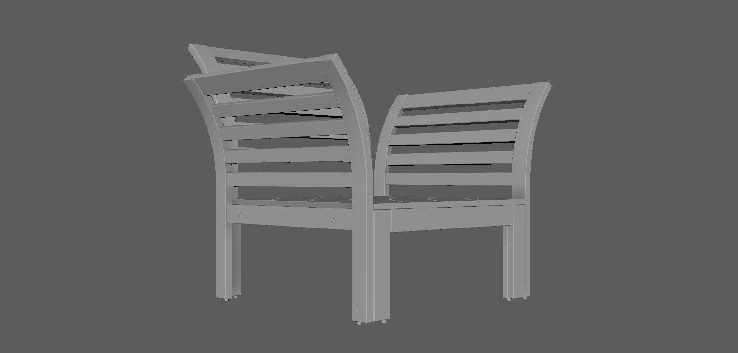 Armchair wooden chair 3D model_26