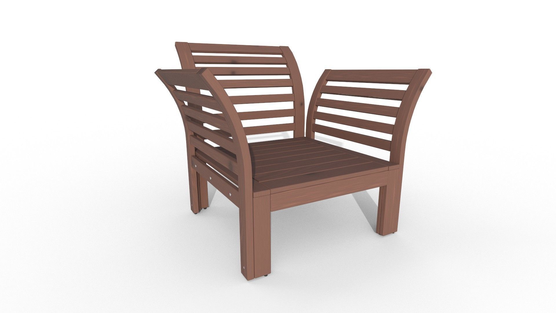 Armchair wooden chair 3D model_31